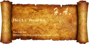 Heitz Avarka névjegykártya
